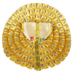 Golden heavy stone satin ribbon gopal dress