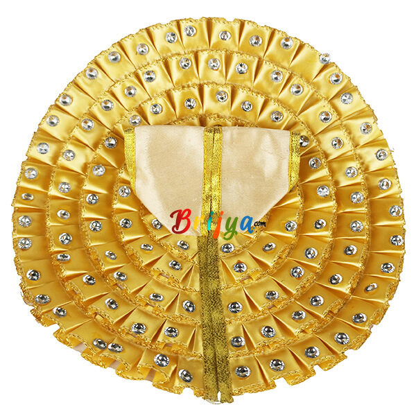 Golden heavy stone satin ribbon gopal dress