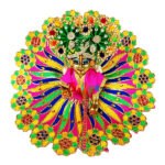 Magenta heavy reshamwork laddu gopal dress