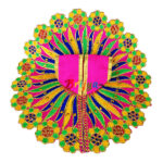 Magenta heavy reshamwork laddu gopal dress