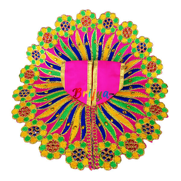 Magenta heavy reshamwork laddu gopal dress