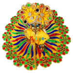 Yellow heavy reshamwork laddu gopal dress
