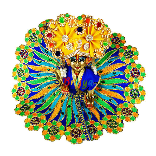 Blue heavy reshamwork laddu gopal dress