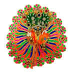 Orange heavy reshamwork laddu gopal dress