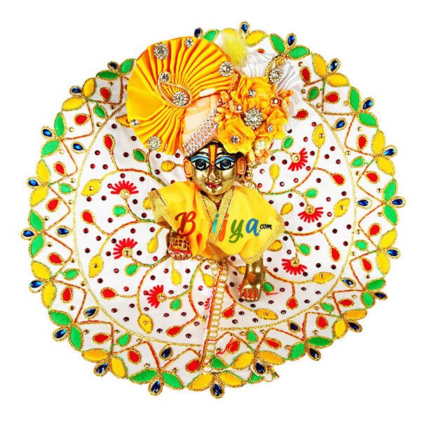 Yellow heavy hand embroidery bal gopal poshak