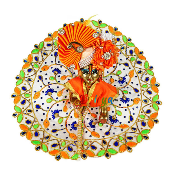 Orange heavy hand embroidery bal gopal poshak