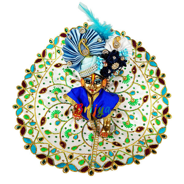 Blue heavy hand embroidery bal gopal poshak
