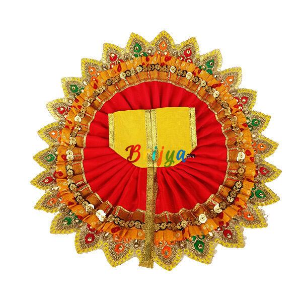 Yellow heavy lace work bal gopal Vastra