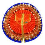 Orange heavy lace sparkle work gopal ji Vastra