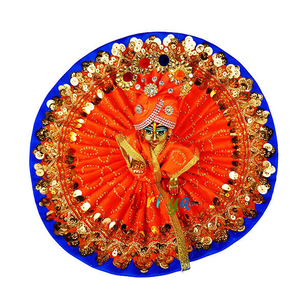 Orange heavy lace sparkle work gopal ji Vastra