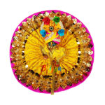 Yellow heavy lace sparkle work gopal ji Vastra