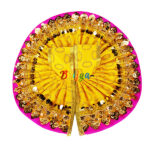 Yellow heavy lace sparkle work gopal ji Vastra