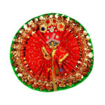 Red heavy lace sparkle work gopal ji Vastra