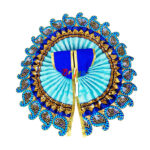 Blue heavy embroidery lace work gopal ji Vastra