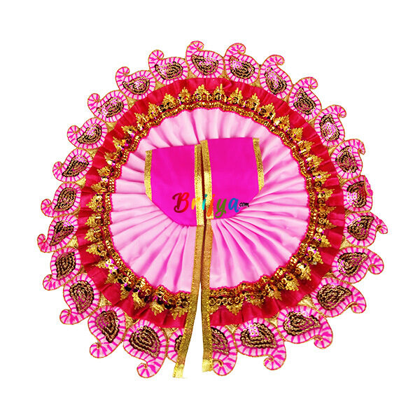 Pink heavy embroidery lace work gopal ji Vastra
