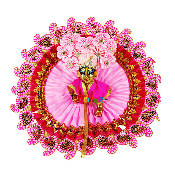 Pink heavy embroidery lace work gopal ji Vastra