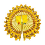 Yellow heavy embroidery lace work gopal ji Vastra