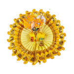 Yellow heavy embroidery lace work gopal ji Vastra