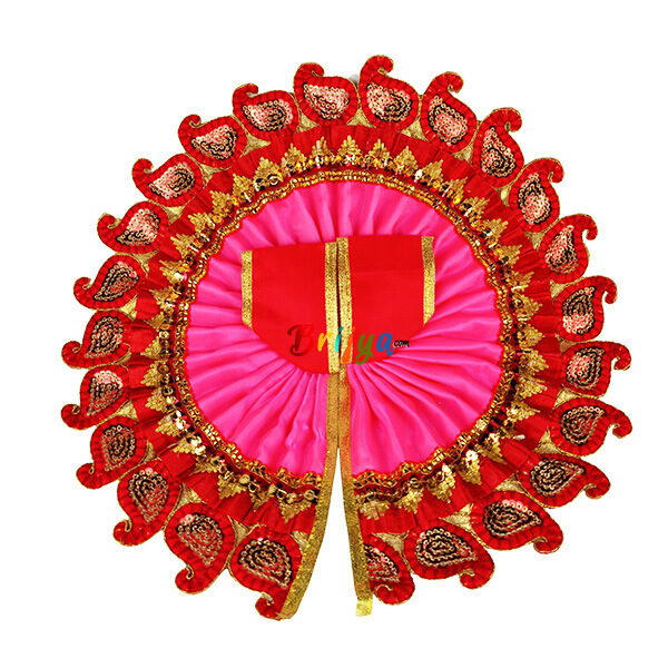 Red heavy embroidery lace work gopal ji Vastra