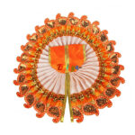 Orange heavy embroidery lace work gopal ji Vastra
