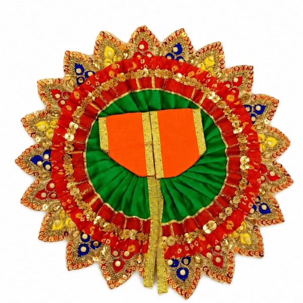 Orange heavy lace work bal gopal Vastra