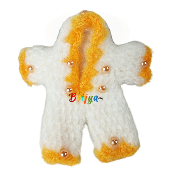 Beautiful Yellow White Woolen Jump Suit For Gopal Ji