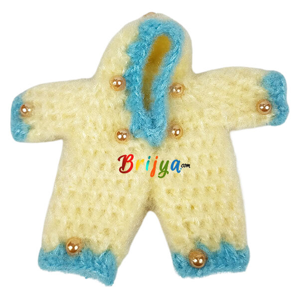 Beautiful Creem SkyBlue Woolen Jump Suit For Gopal Ji