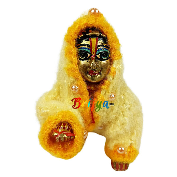 Beautiful Golden Yellow Woolen Jump Suit For Ladoo Gopal Ji
