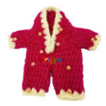 Beautiful Magenta Cream Woolen Jump Suit For Ladoo Gopal Ji