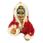 Beautiful Red Creem Woolen Jump Suit For Ladoo Gopal Ji