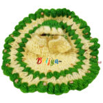 Green Creem Pearl Work Wollen Poshak For Gopala