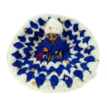Blue White Pearl Work Wollen Poshak For Gopala