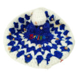 Blue White Pearl Work Wollen Poshak For Gopala