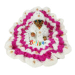 Pink White Pearl Work Woolen Poshak For Gopala