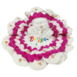 Pink White Pearl Work Woolen Poshak For Gopala
