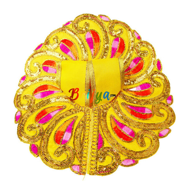 Beautiful Yellow Heavy Sitra Resham Work Ladoo Goapla Dress
