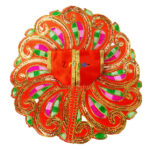 Beautiful Orange Heavy Sitra Resham Work Ladoo Goapla Dress