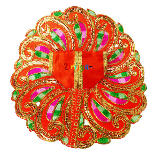 Beautiful Orange Heavy Sitra Resham Work Ladoo Goapla Dress