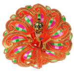 Beautiful Orange Heavy Sitra Resham Work Ladoo Goapla Dress