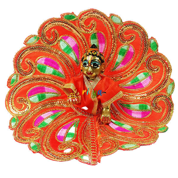 Beautiful Orange Heavy Sitra Resham Work Ladoo Goapla Dress