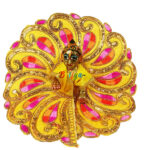 Beautiful Yellow Heavy Sitra Resham Work Ladoo Goapla Dress