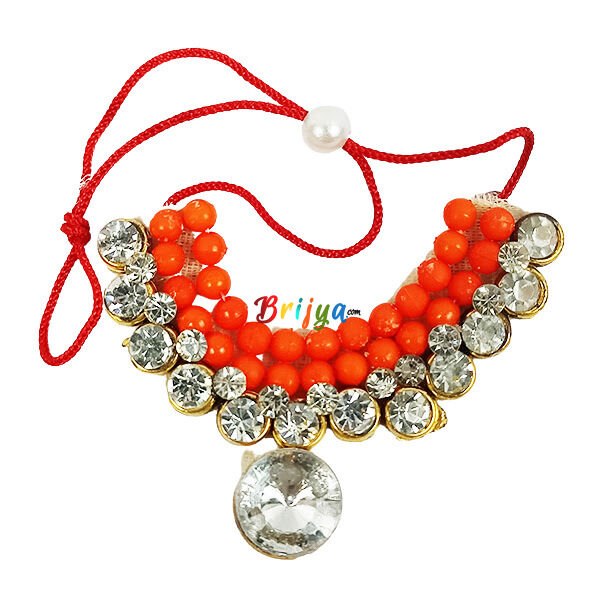 Unique Orange Pearl Stone Necklash For God