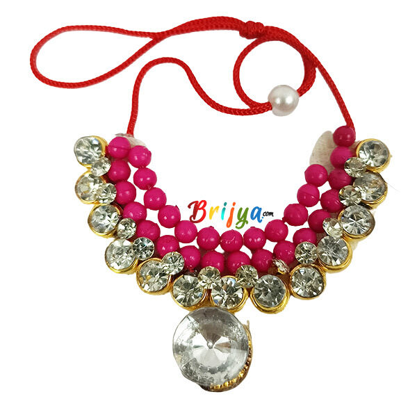 Unique Magenta Pearl Stone Necklash For God