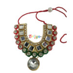 Red Green Beads With Mirror Work Necklash For God