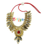 Red White Stone With Mirror Work Necklash For God