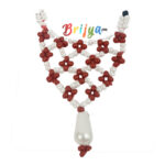 Maroon White Multi Pot Moti Choker For God