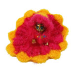 Beautiful Magenta Yellow Shining Woolen Phosak For Gopala