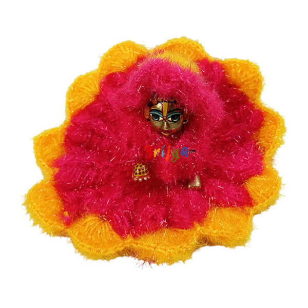 Beautiful Magenta Yellow Shining Woolen Phosak For Gopala