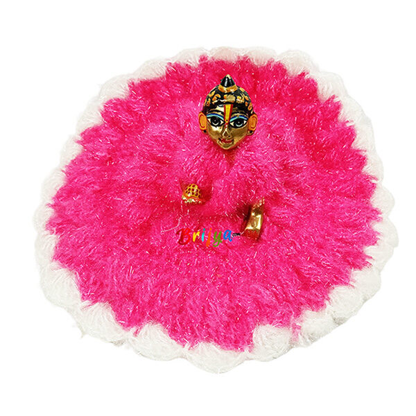 Pink White Shining Woolen Dress For Laddu Gopal Ji (6-7) no