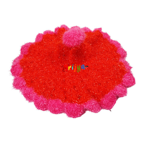 Orange Pink Shining Woolen Phosak For Laddu Gopal Ji (6-7-8) No